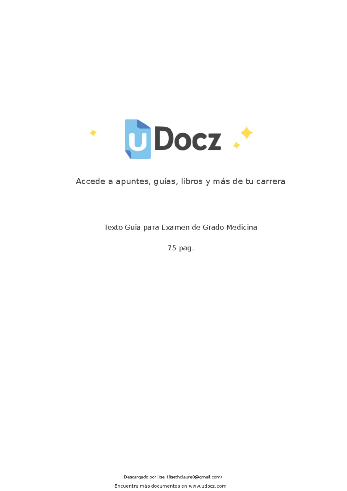 Guía para Examen de Grado Medicina 771363 (75 páginas) - Dr. Almanza - Document Preview