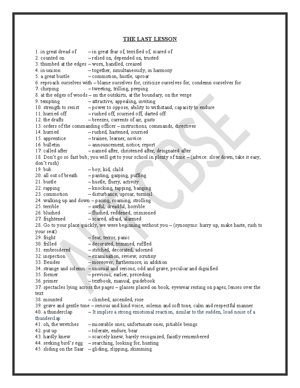Vocabulary Meanings for 