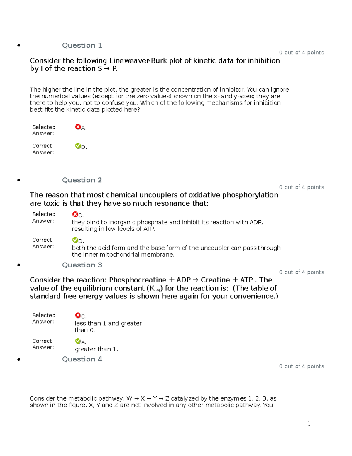 303 Exam 3 Kinetic and Metabolic Pathways Answer Key - Studocu