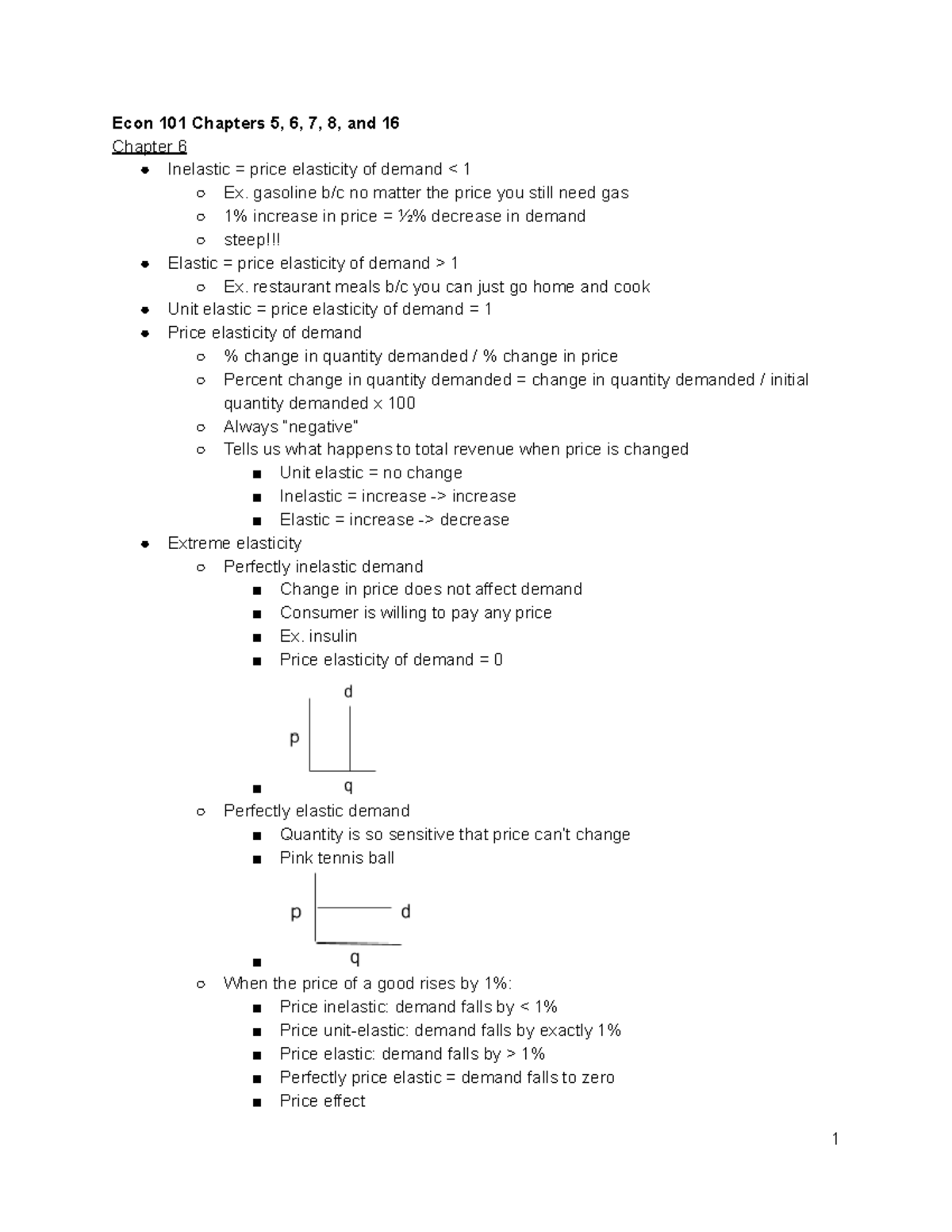 Econ 101 Exam 2 Study Guide: Key Concepts on Elasticity and ...