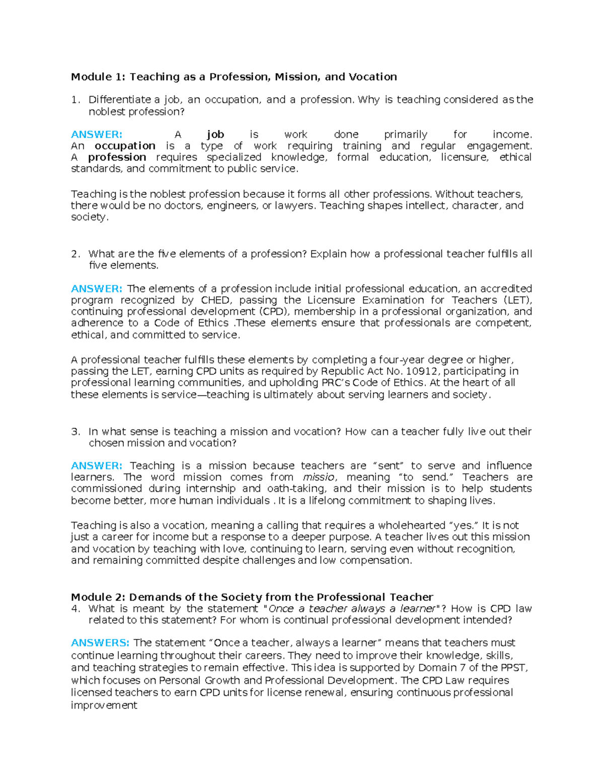 TEPC002: Teaching as a Profession - Key Concepts and Ethical Standards ...