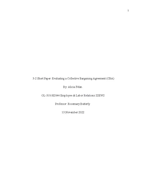 6-2 Final Project Milestone 2: Short Paper on Collective Bargaining of ...