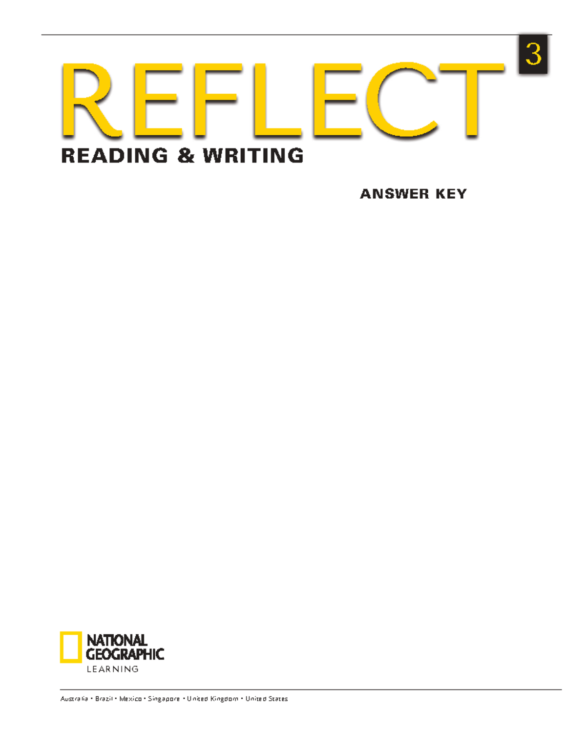 Reflect Reading Writing 3 Answer Key: Comprehensive Guide - Studocu