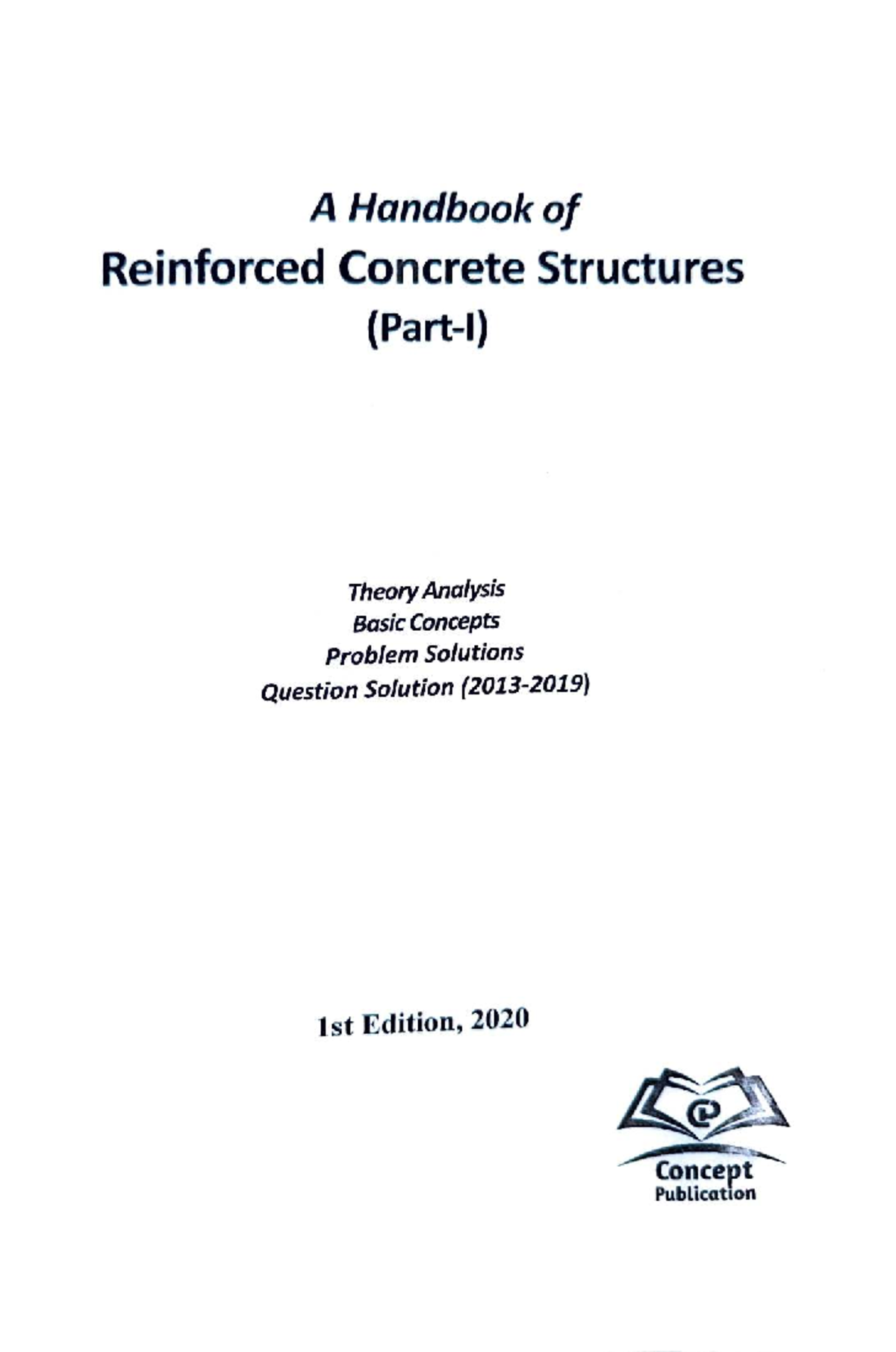 RCC - I: Handbook of Reinforced Concrete Structures Theory & Problem ...