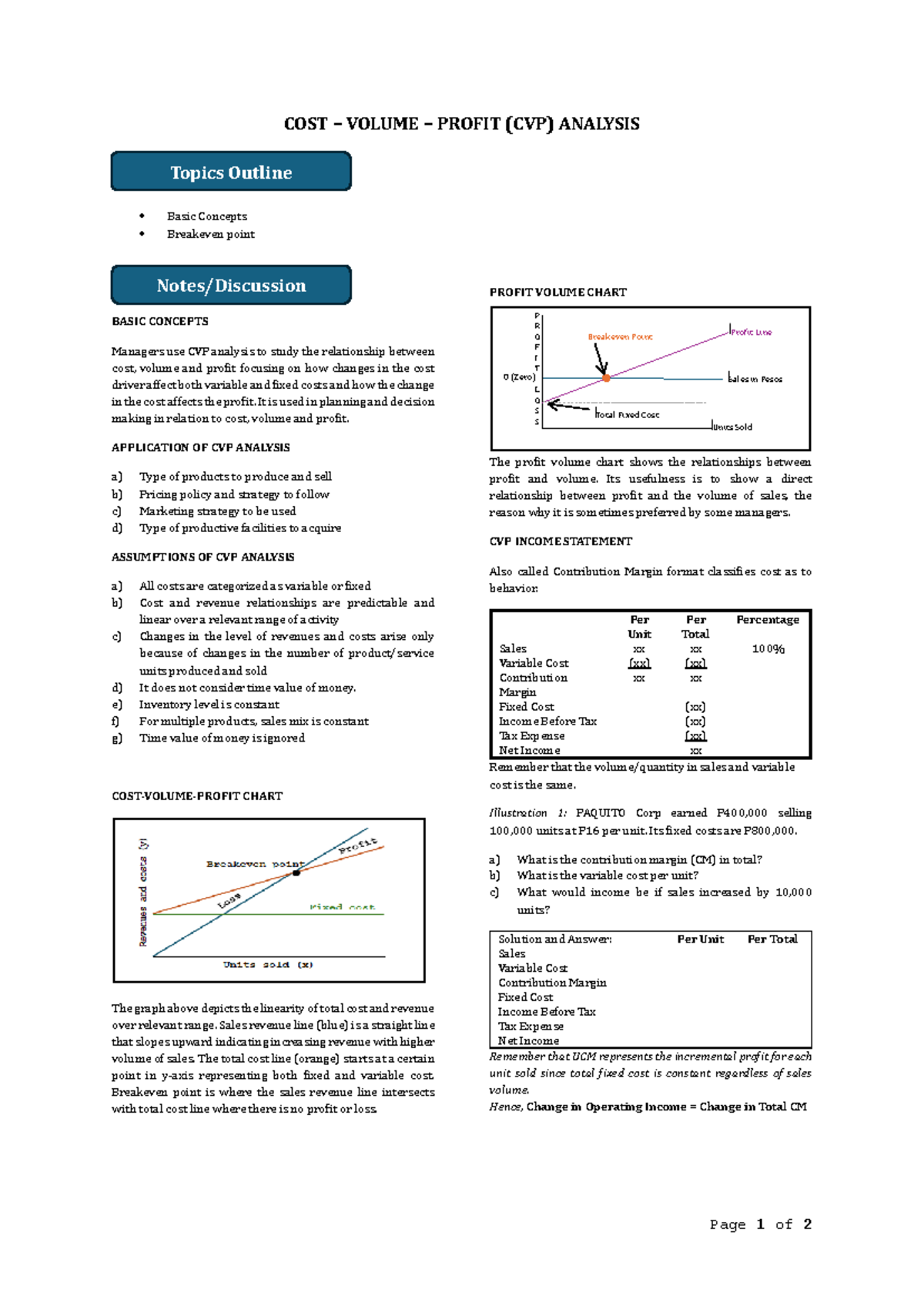CVP Analysis Overview: Key Concepts and Applications in Decision-Making ...
