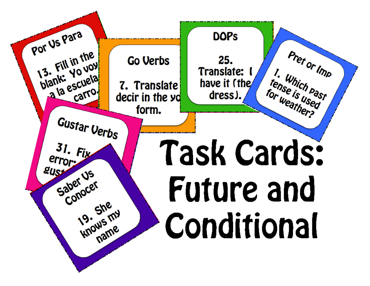Spanish Future & Conditional Task Cards Activity Materials-1 - Studocu