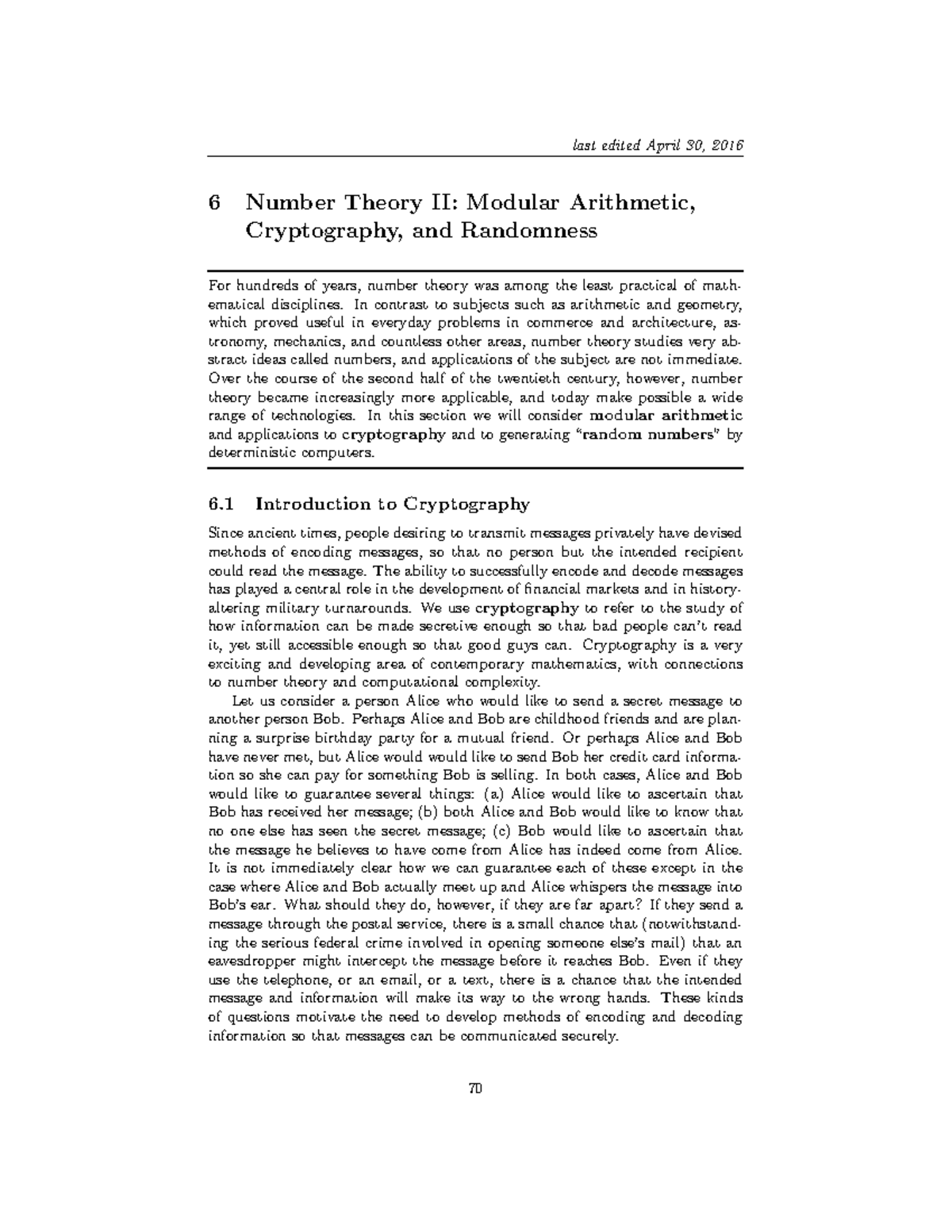 Notes 06 - Cryptography and Modular Arithmetic in Cybersecurity - Studocu