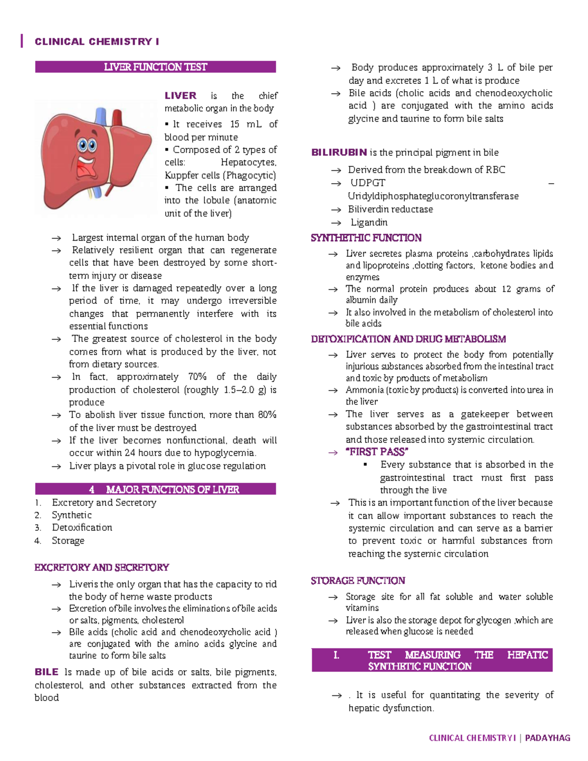 Liver Function Test - LIVER FUNCTION TEST LIVER is the chief metabolic ...