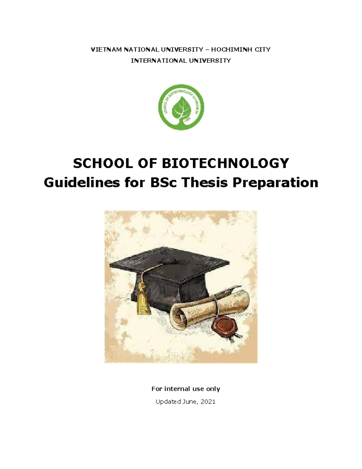 Guidelines for BSc Thesis Preparation - BIOT 2021 - Studocu