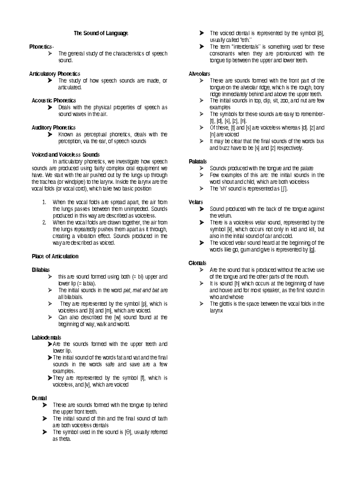 Phonetics Study Guide: Understanding the Sound of Language - Studocu