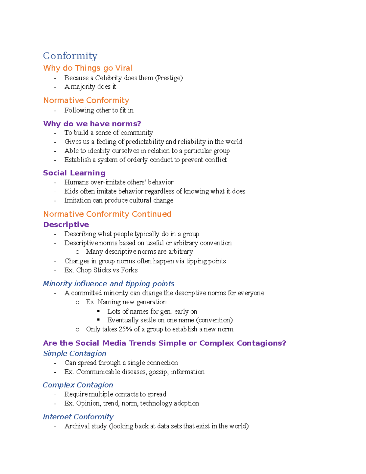 Conformity Notes - Lecture 3: Viral Trends & Social Norms Analysis ...