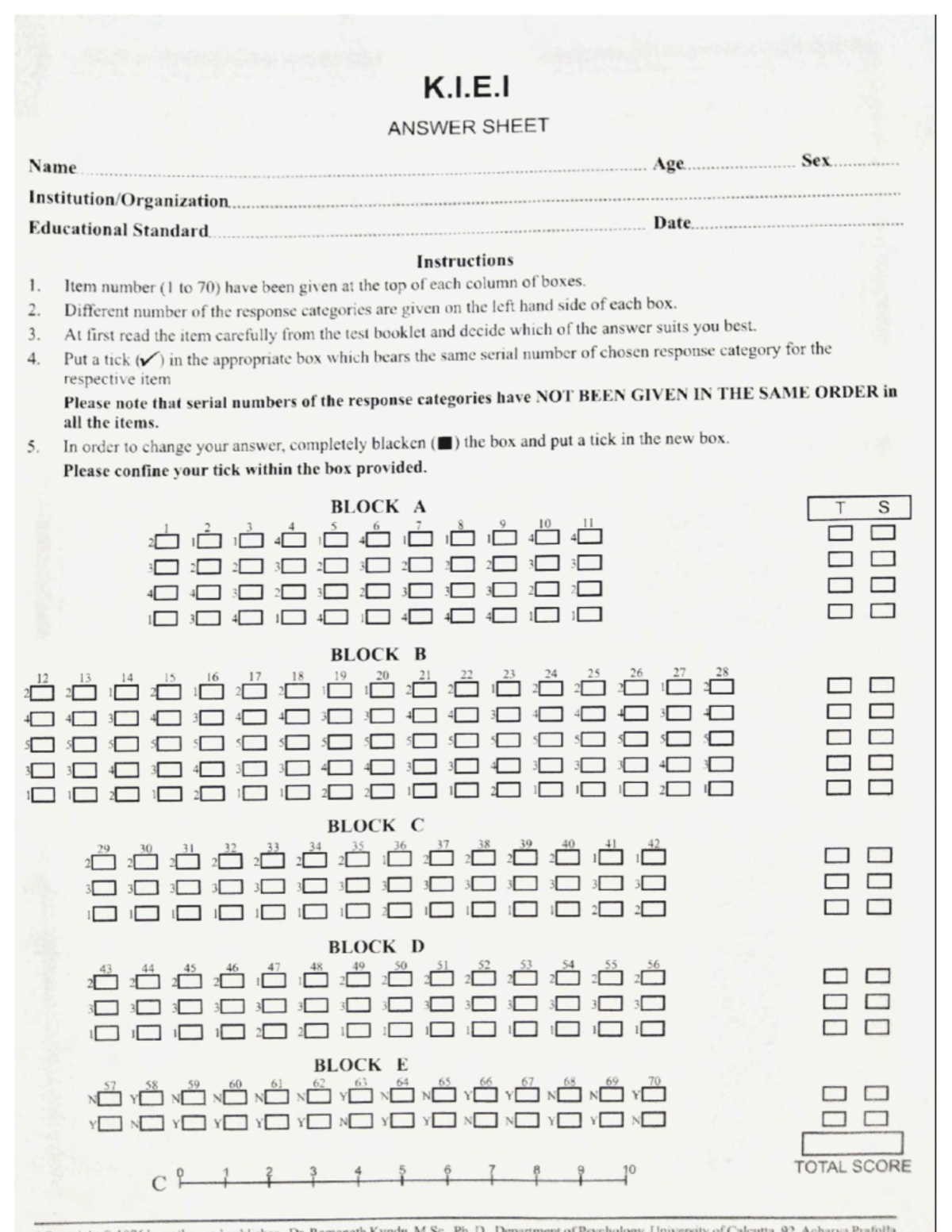 580110215 KIEI Response Sheet - K.I.E ANSWER SHEET Name Age Sex ...