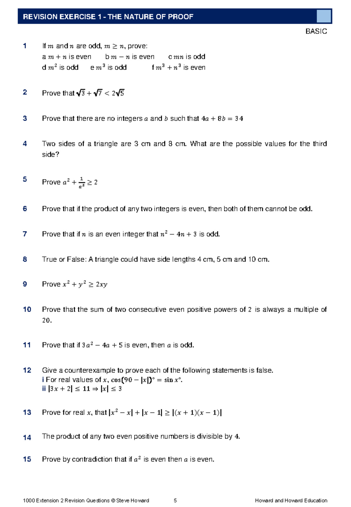 REVISION EXERCISE 1: PROOF QUESTIONS AND SOLUTIONS (BASIC 1) - Studocu