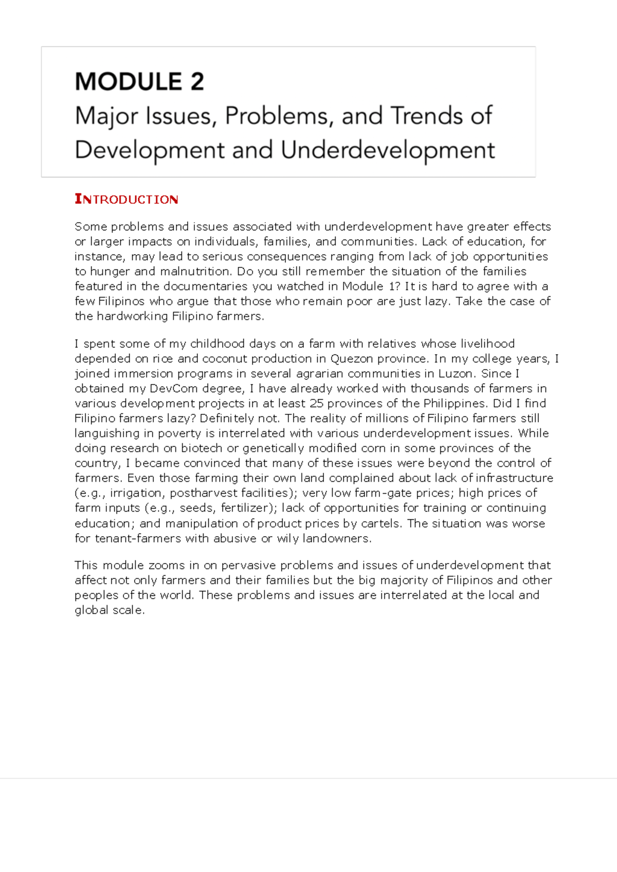 Module 2 - Key Challenges and Trends in Development and ...