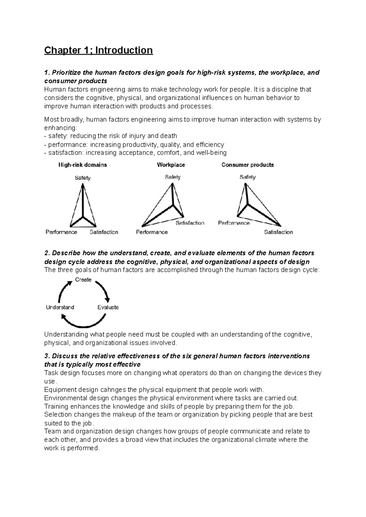 Summary of Introduction to Human Factors Engineering - CH 1 Insights ...