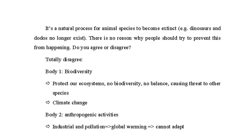 Animal Extinction: The Human Impact - IELTS Writing - Studocu