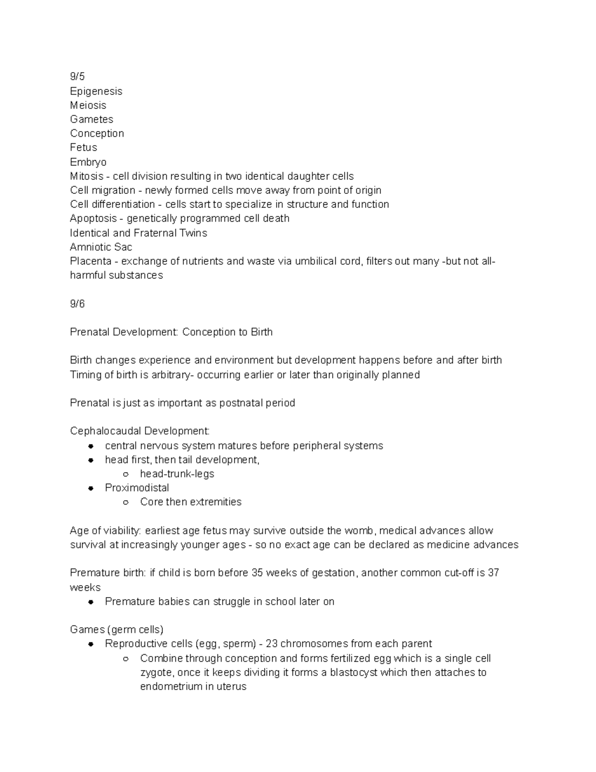 Unit 2 - Prenatal Development: Key Concepts and Milestones - Studocu