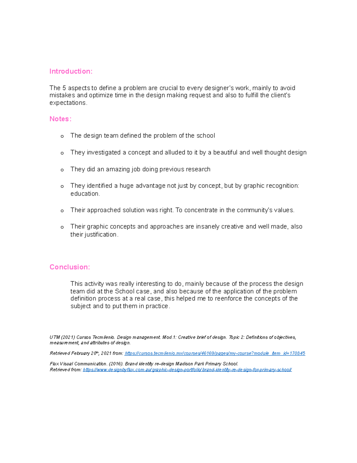 Design Management Activity 2: Defining Problem Aspects in Design - Studocu