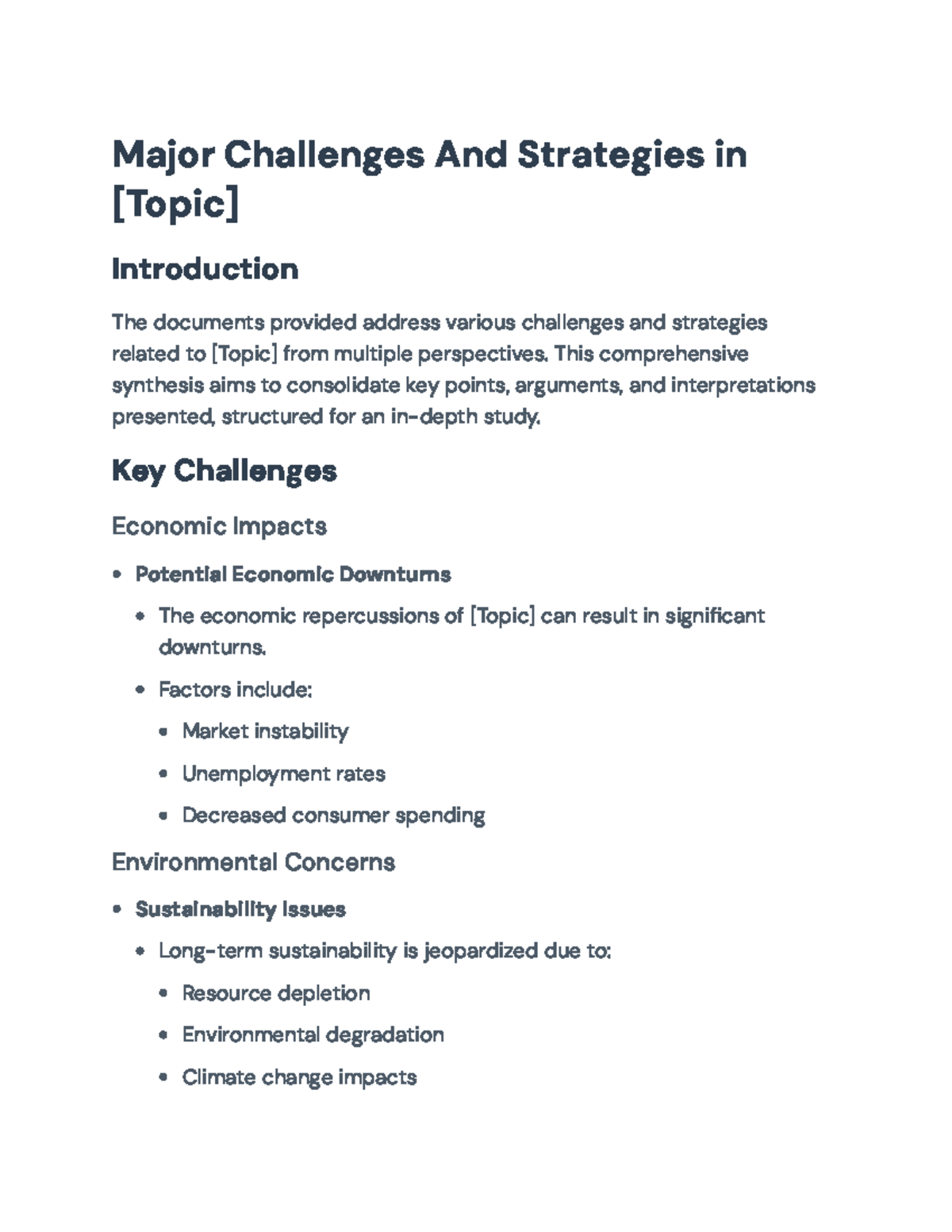 Title: Major Challenges and Strategies in [Topic] - Comprehensive ...