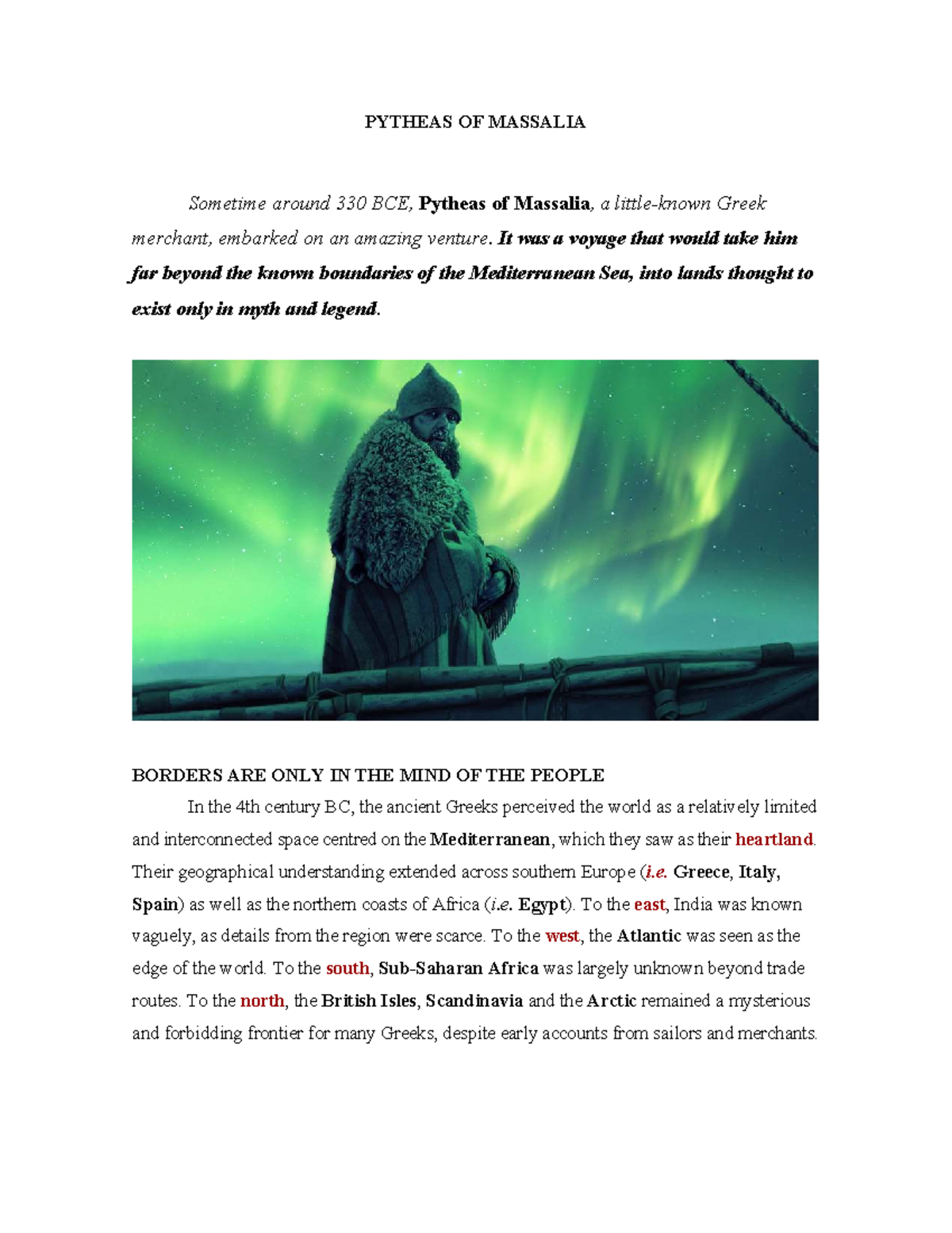 PYTH 330 BCE: The Epic Voyage of Pytheas of Massalia - Studocu