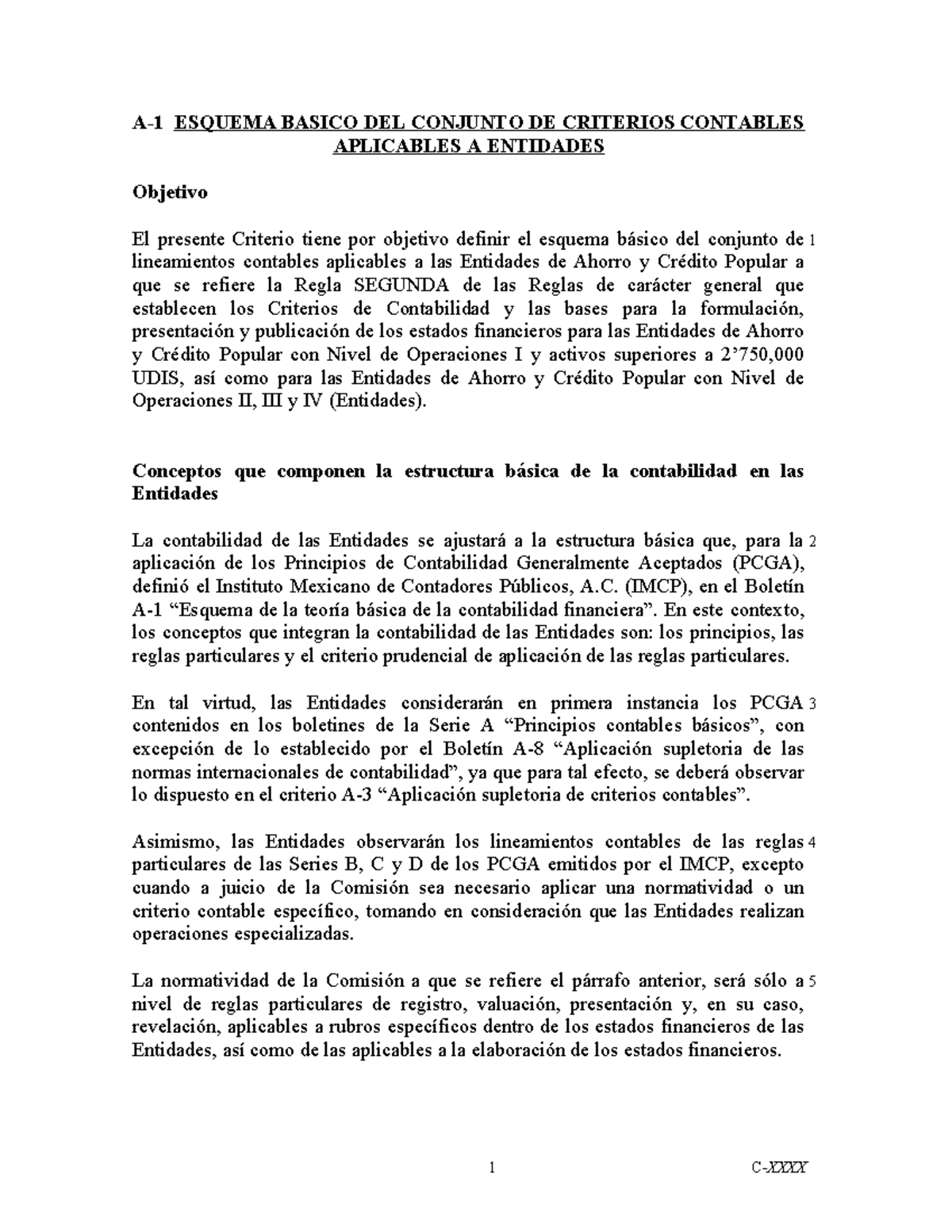 ESQUEMA BÁSICO DE CRITERIOS CONTABLES PARA ENTIDADES 2223.59.59.13.A-1 ...