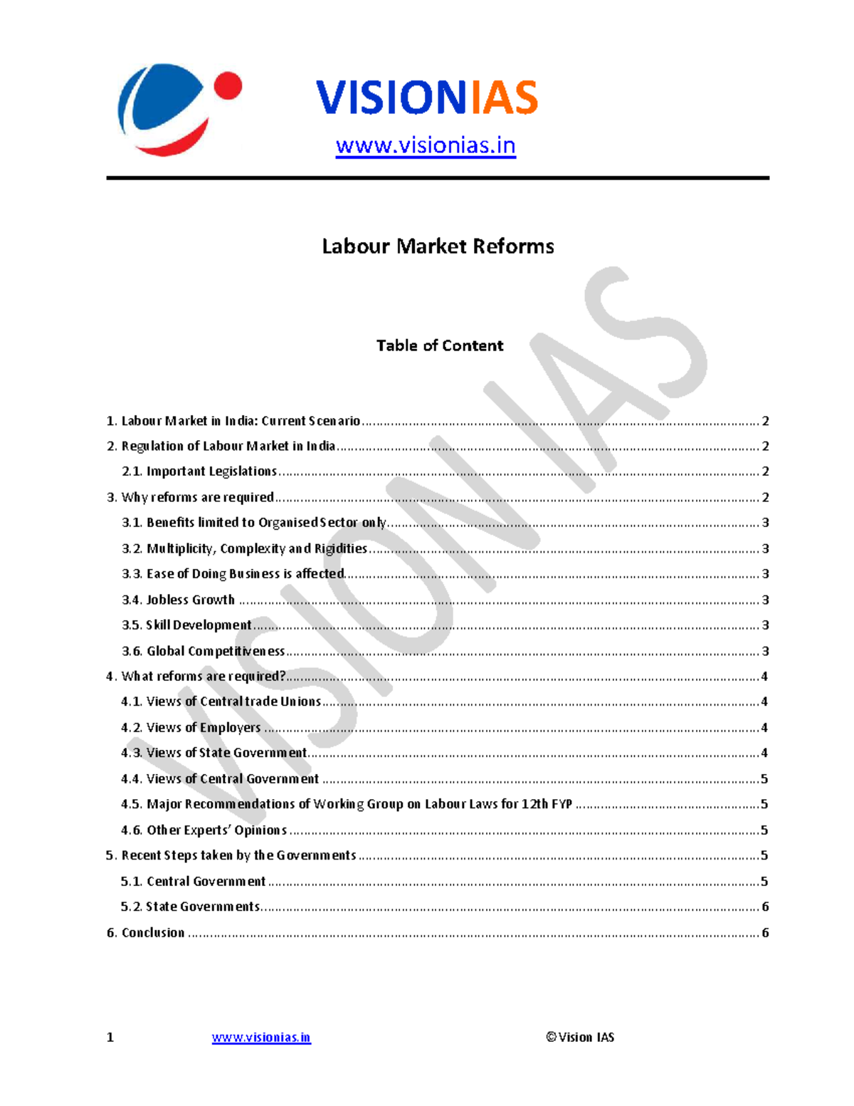 Labour Market Reforms in India: Current Issues and Recommendations ...