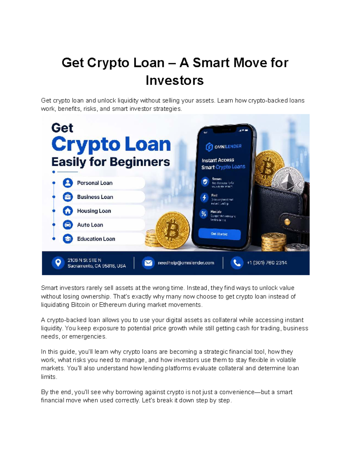 Get Crypto Loan (FIN 101) – A Strategic Guide for Investors - Studocu
