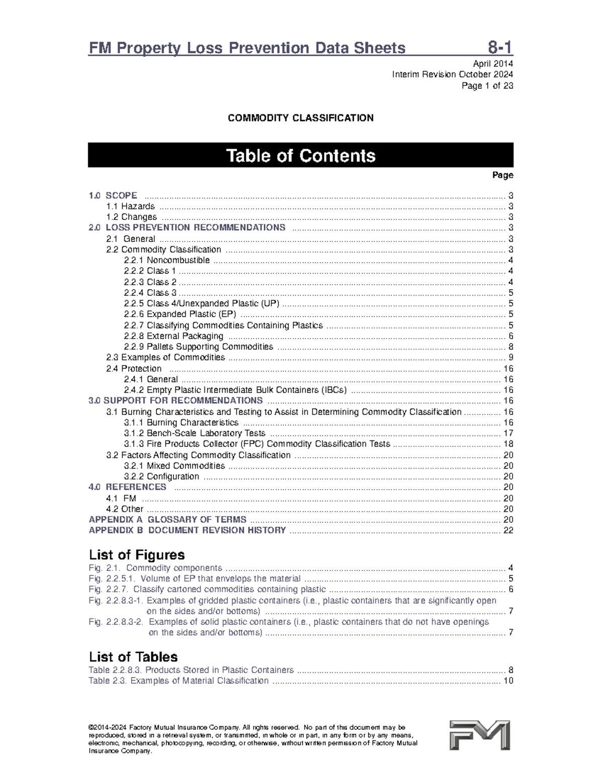 FM Property Loss Prevention Data Sheets: Commodity Classification ...