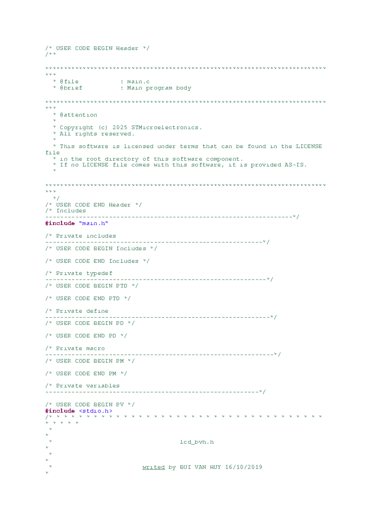 CSE 2025: Main Program for LCD Control in C Code - Studocu