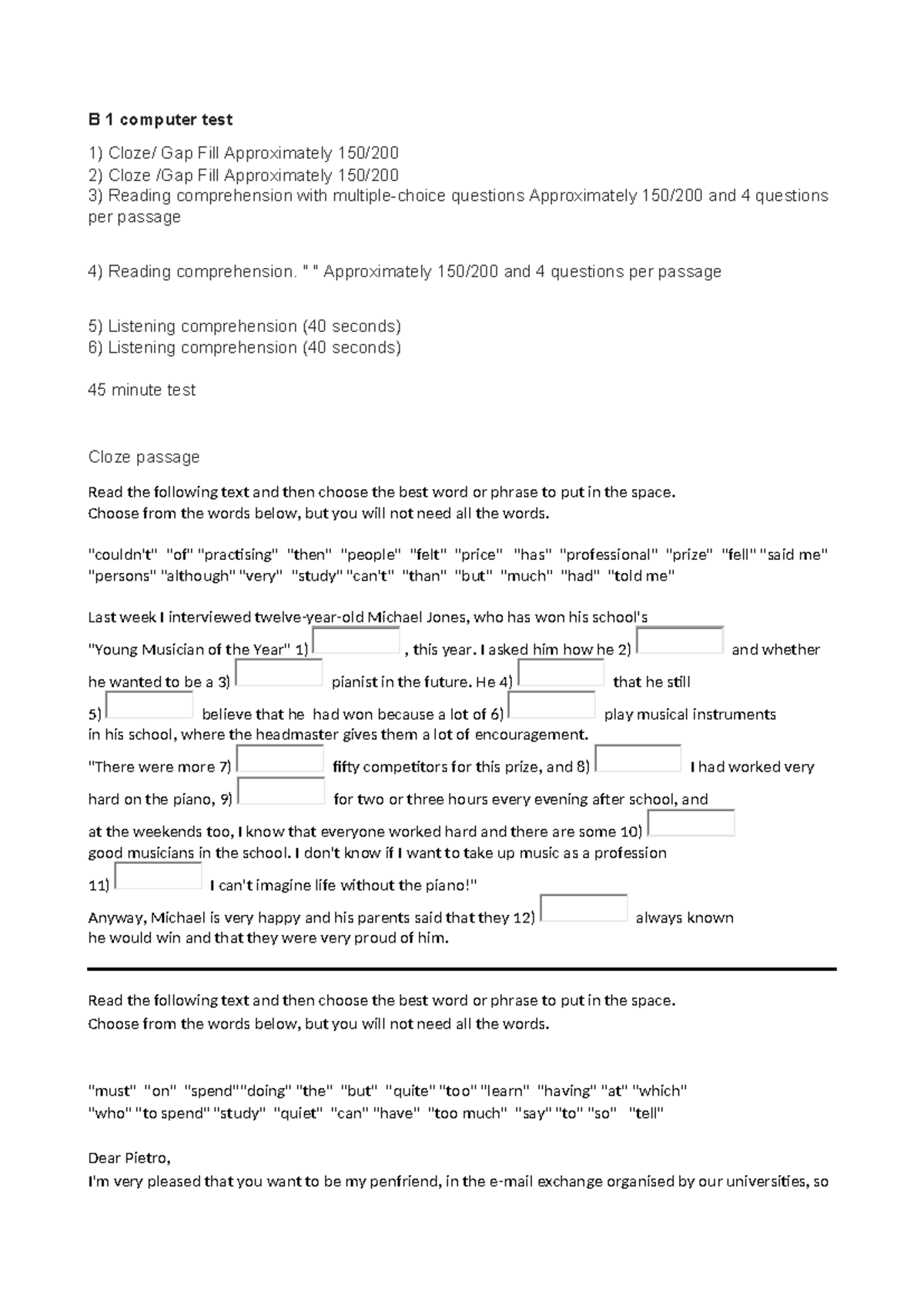 B1 Computer Test – Esercitazione Fac Simile per Test Informatizzato ...