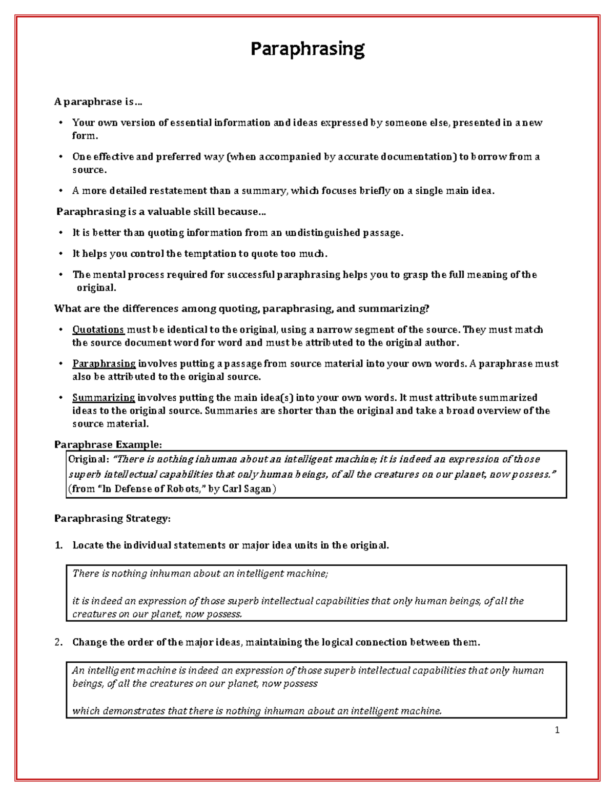 Paraphrasing Strategies and Practices: A Guide by Heran Zhang - Studocu