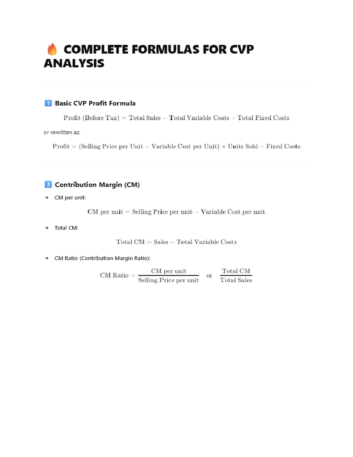 Gross Profit vs. Contribution Margin Cheat Sheet - Studocu