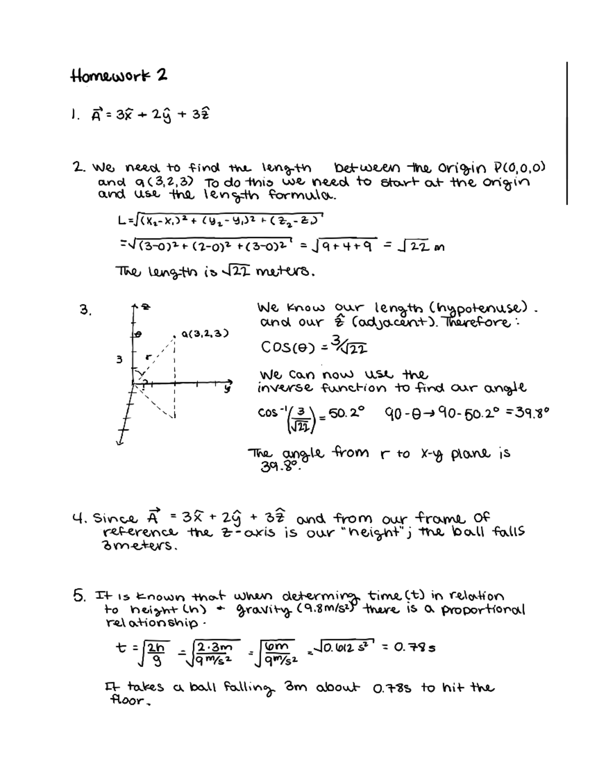 Homework 2 - Length and Angle Calculations in 3D Space - Studocu