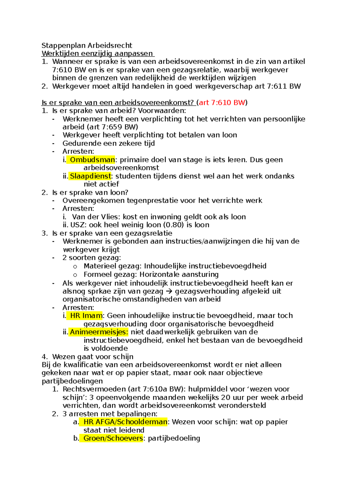 Stappenplan Arbeidsrecht: Werktijden Eenzijdig Aanpassen en Beëindigen ...
