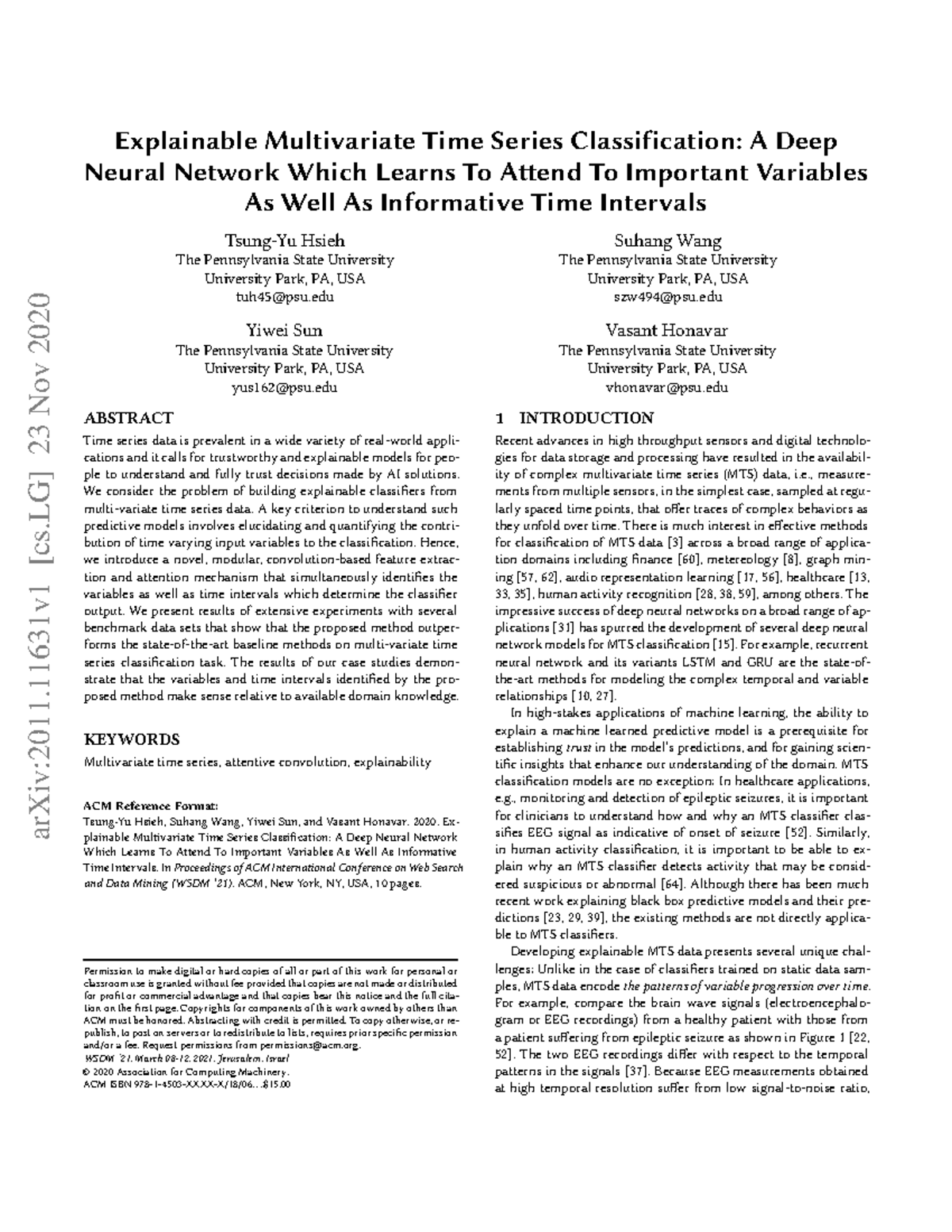 LAXCAT: Explainable Multivariate Time Series Classification Model - Studocu