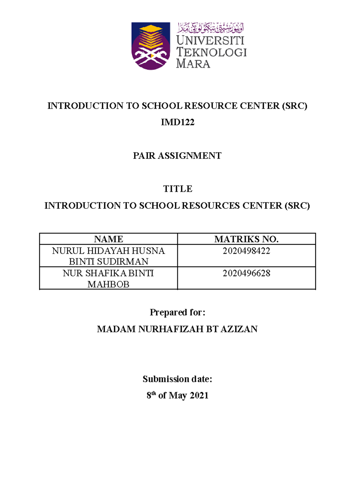 INTRODUCTION TO SCHOOL RESOURCE CENTERS (SRC) - A COMPARATIVE STUDY ...