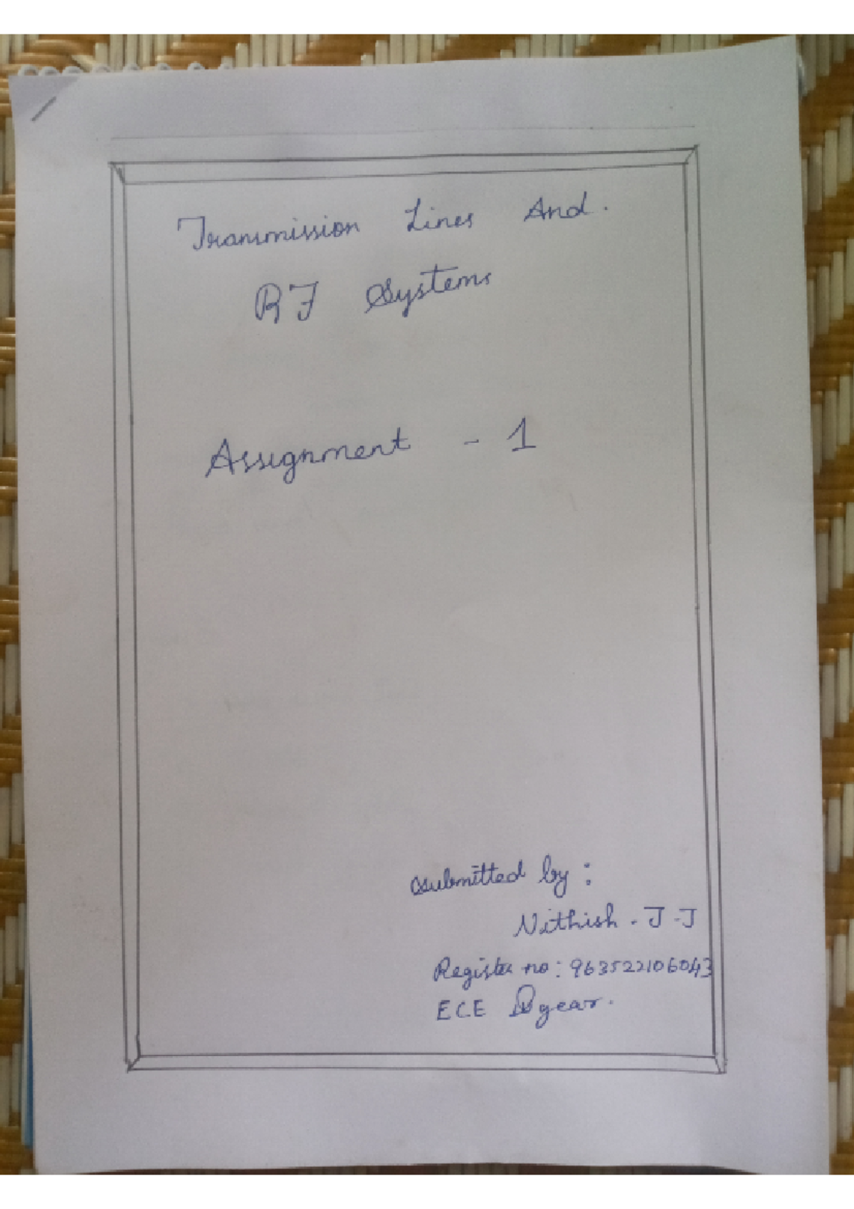 TLRS assignment 1 - Transmission lines and RF systems notes ...