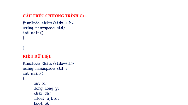 BAI TAP CO BAN 2020 - 2021 - CẤU TRÖC CHƢƠNG TRÌNH C++ #include using ...