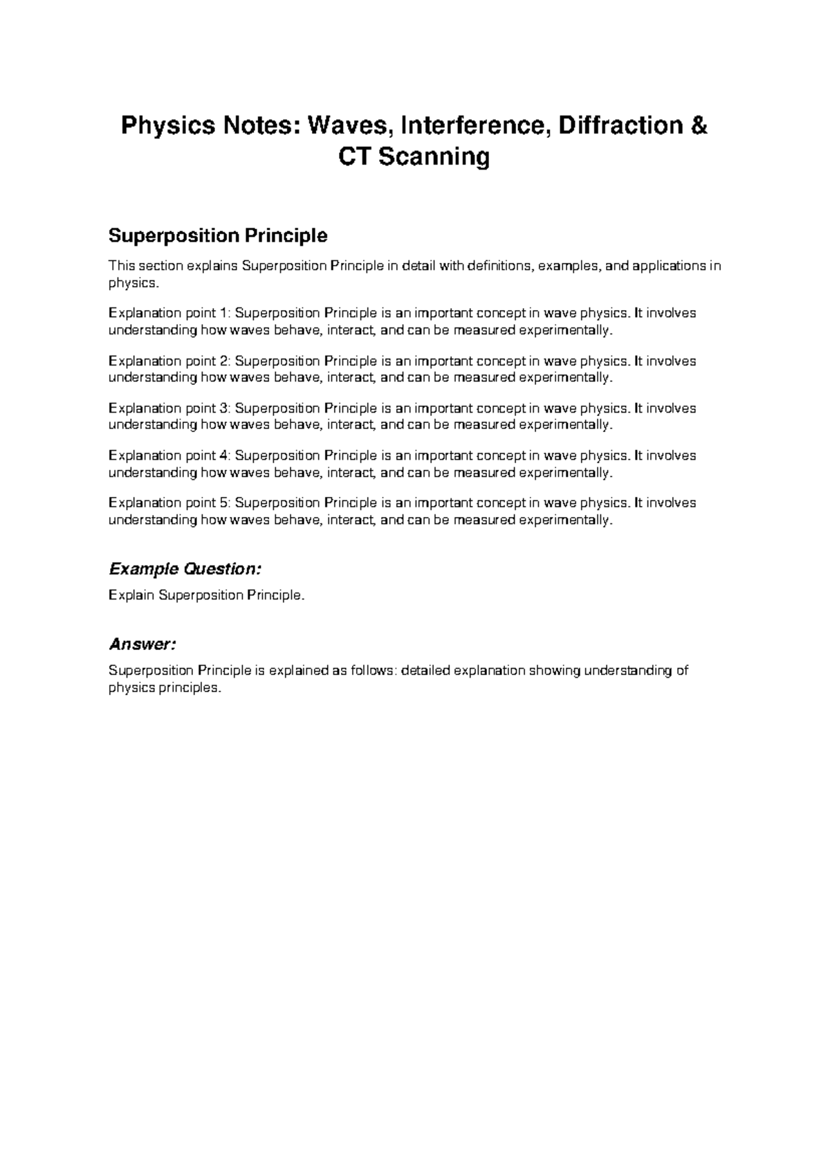 Physics Notes: Waves, Interference, Diffraction & Superposition ...