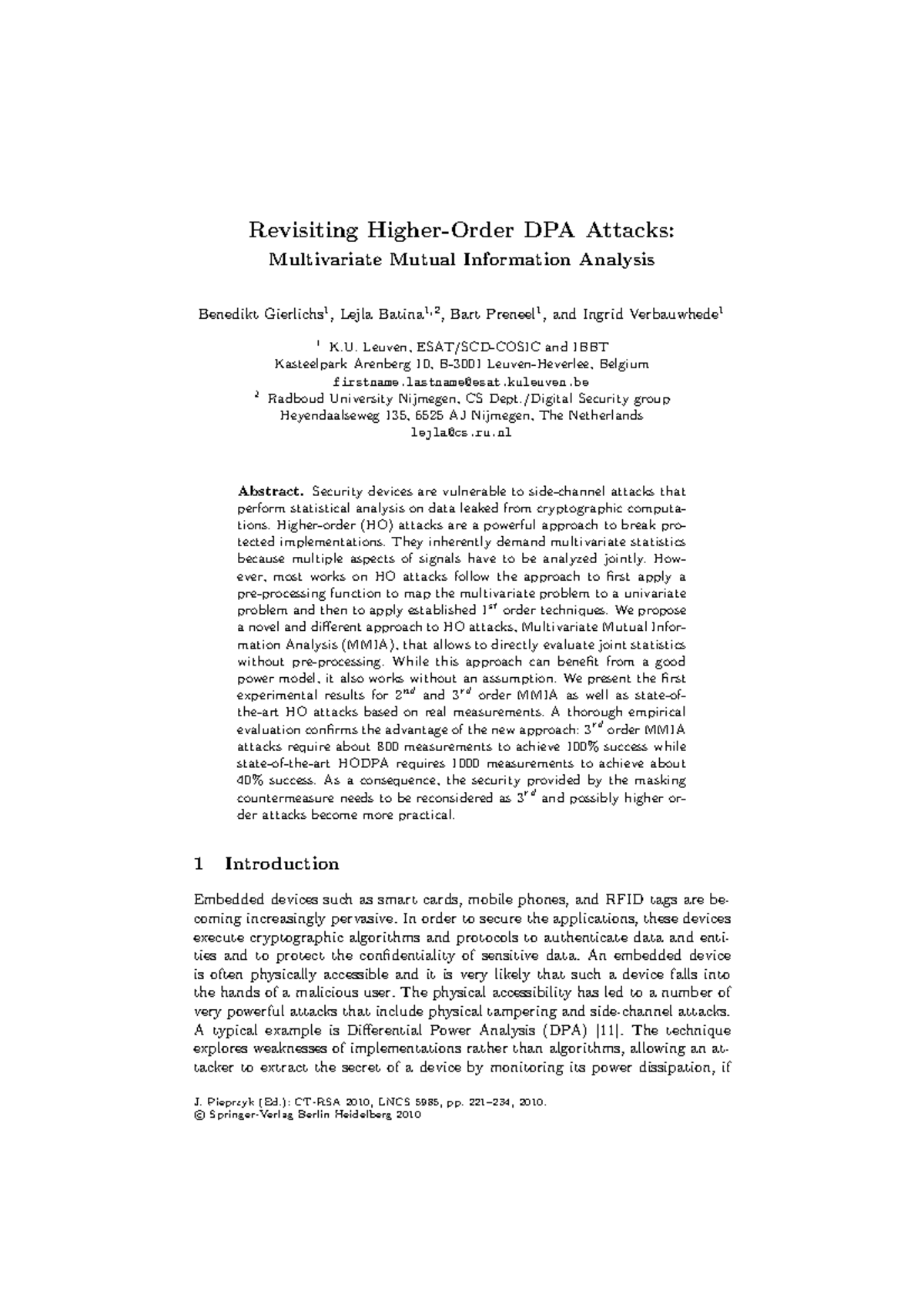 Revisiting DPA Attacks: A Novel MMIA Approach for Enhanced Security ...