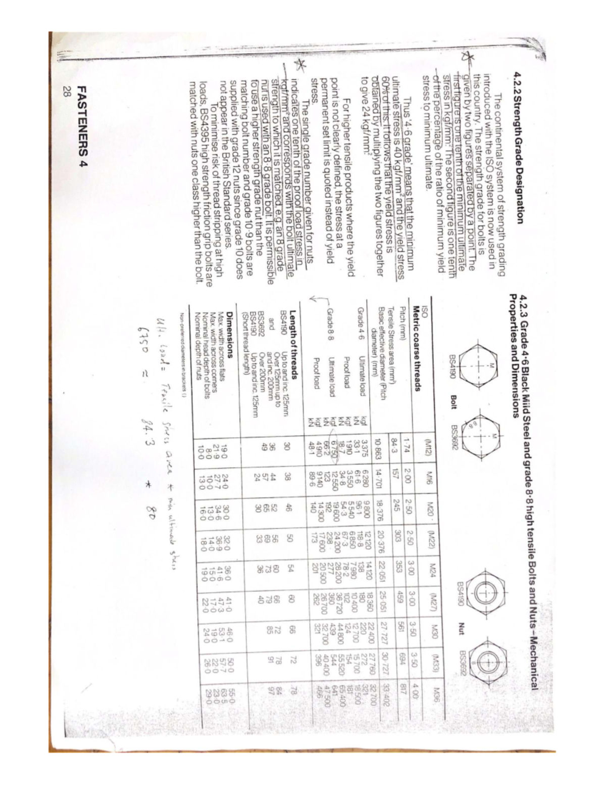 4.2.2 Strength Grade Designation of Bolts and Nuts (M) - Studocu