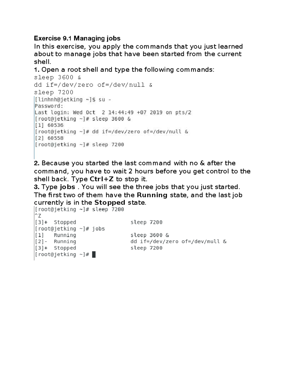LAB7 - Job Management in Unix Shell and Process Control - Studocu