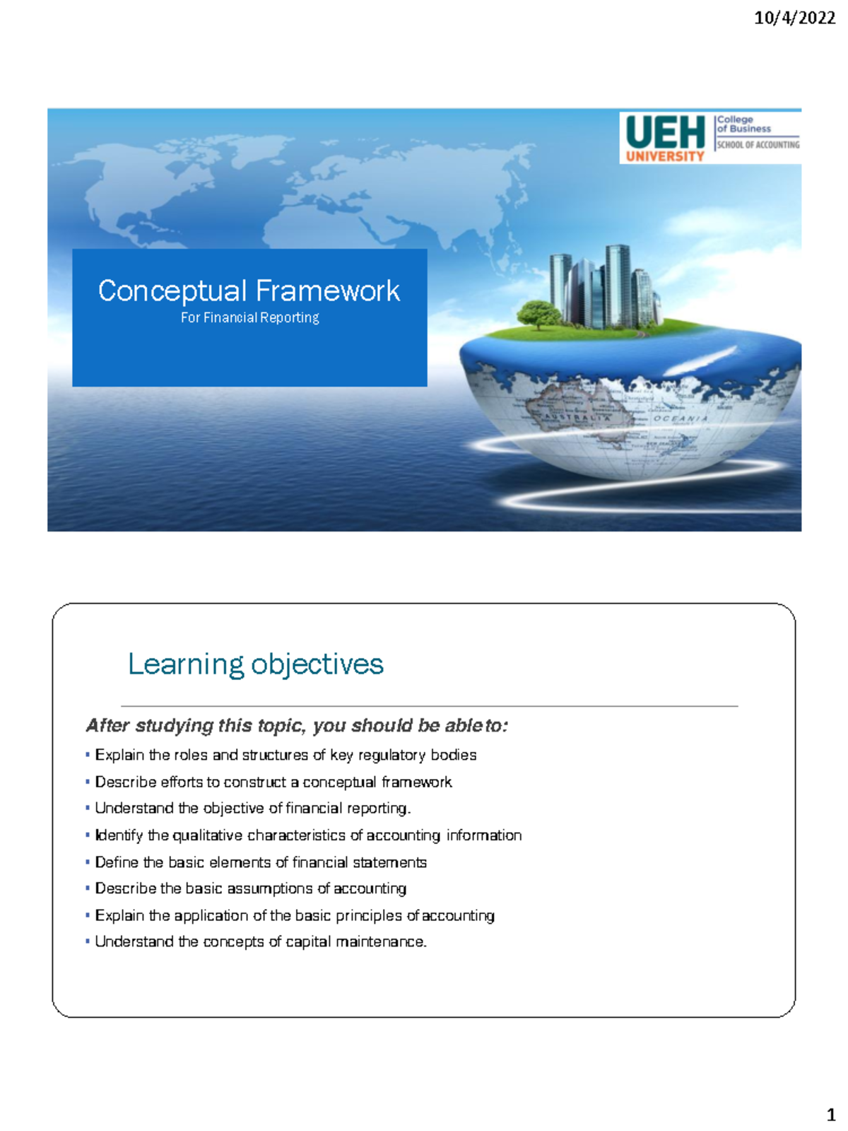 Conceptual Framework for Financial Reporting (FIN 101) - Study Notes ...