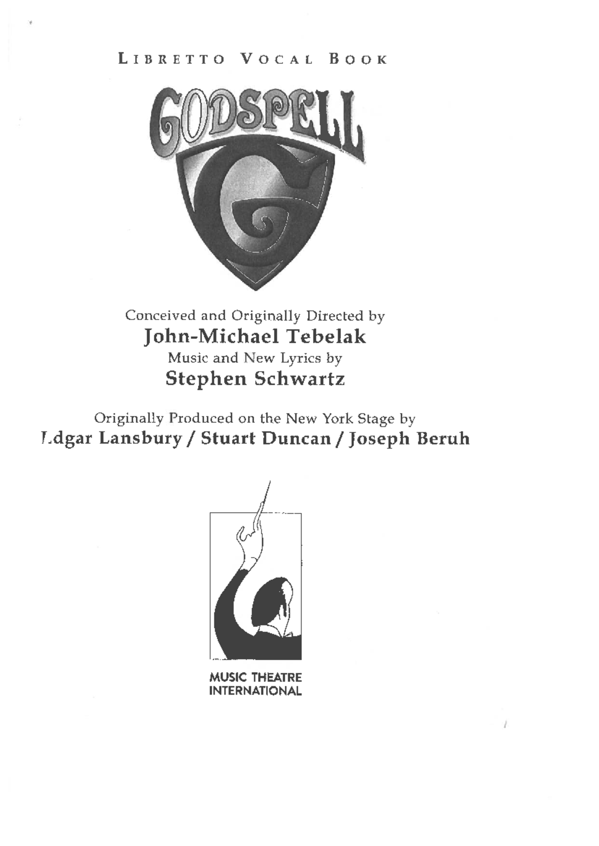 GODSPELL Vocal Book Script - Music Theatre International - Studocu
