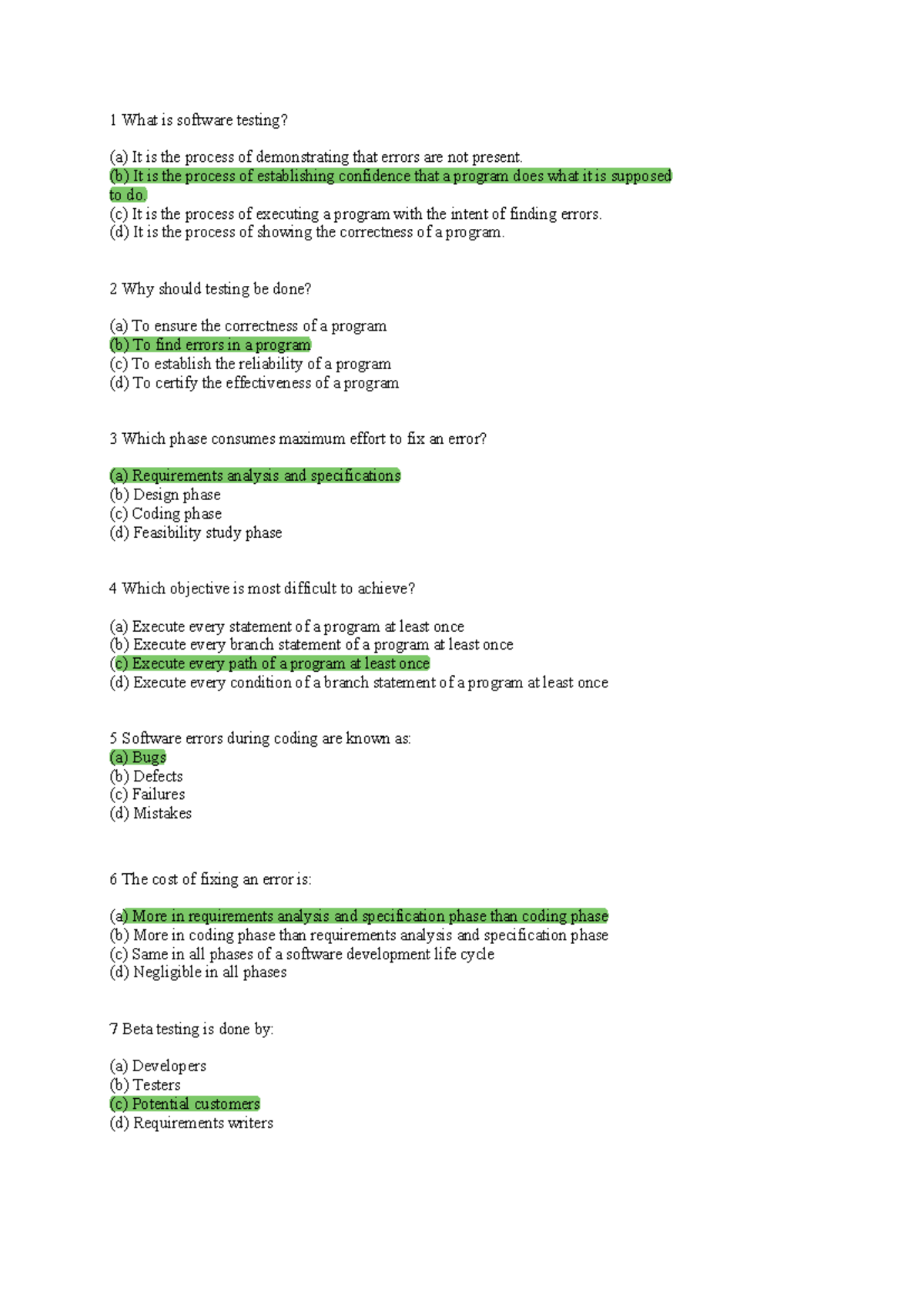Software validation and testin questions - 1 What is software testing ...