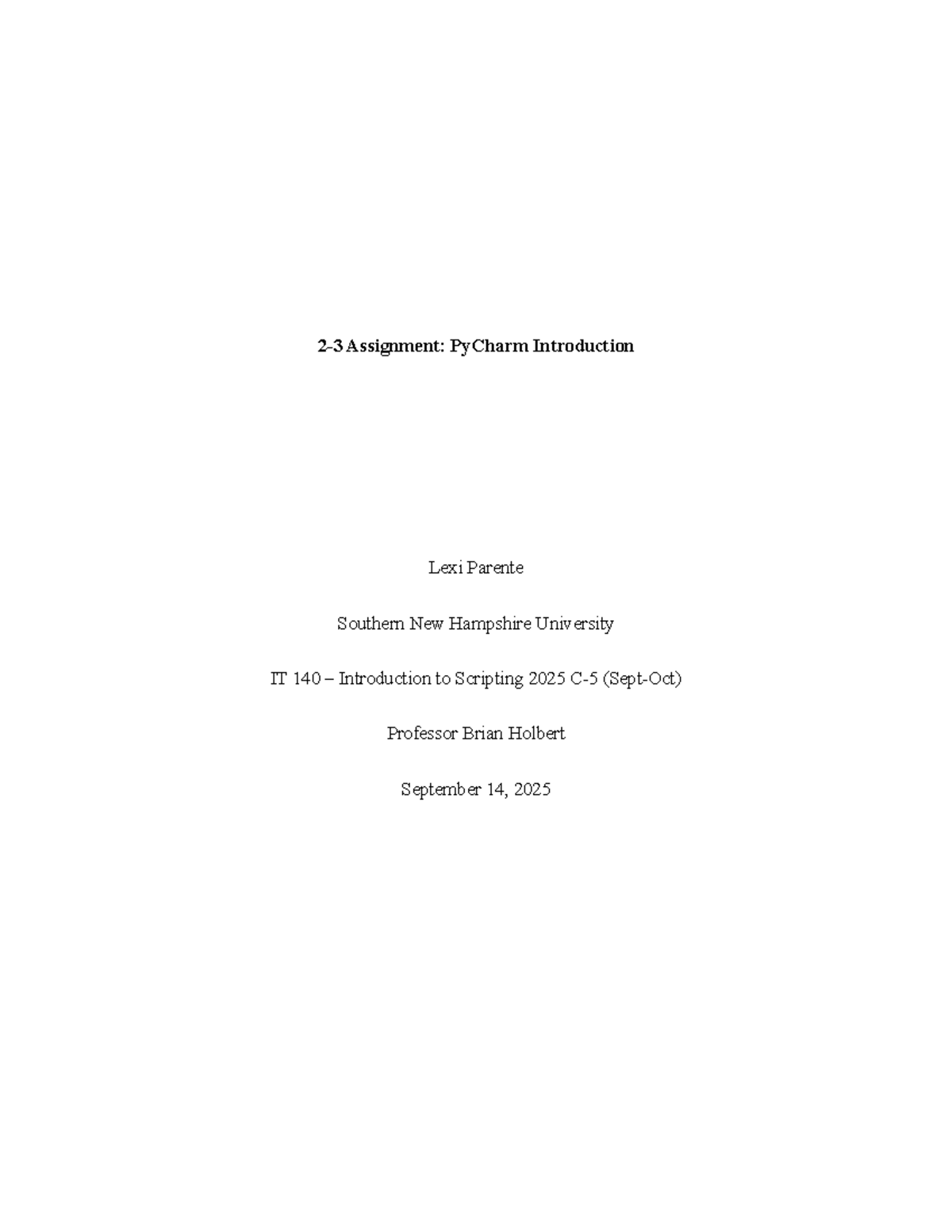 It 140 Module 2 Assignment Pycharm Intro Guide Studocu