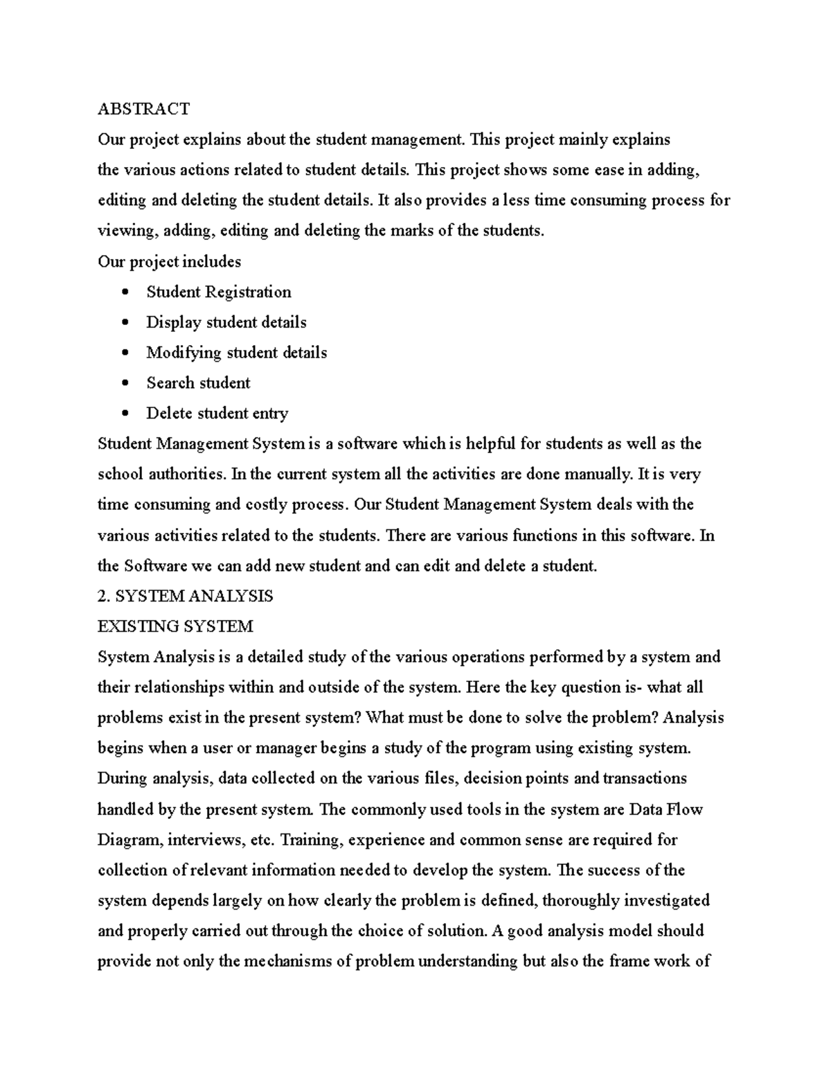 Student Management System Project Documentation - Studocu