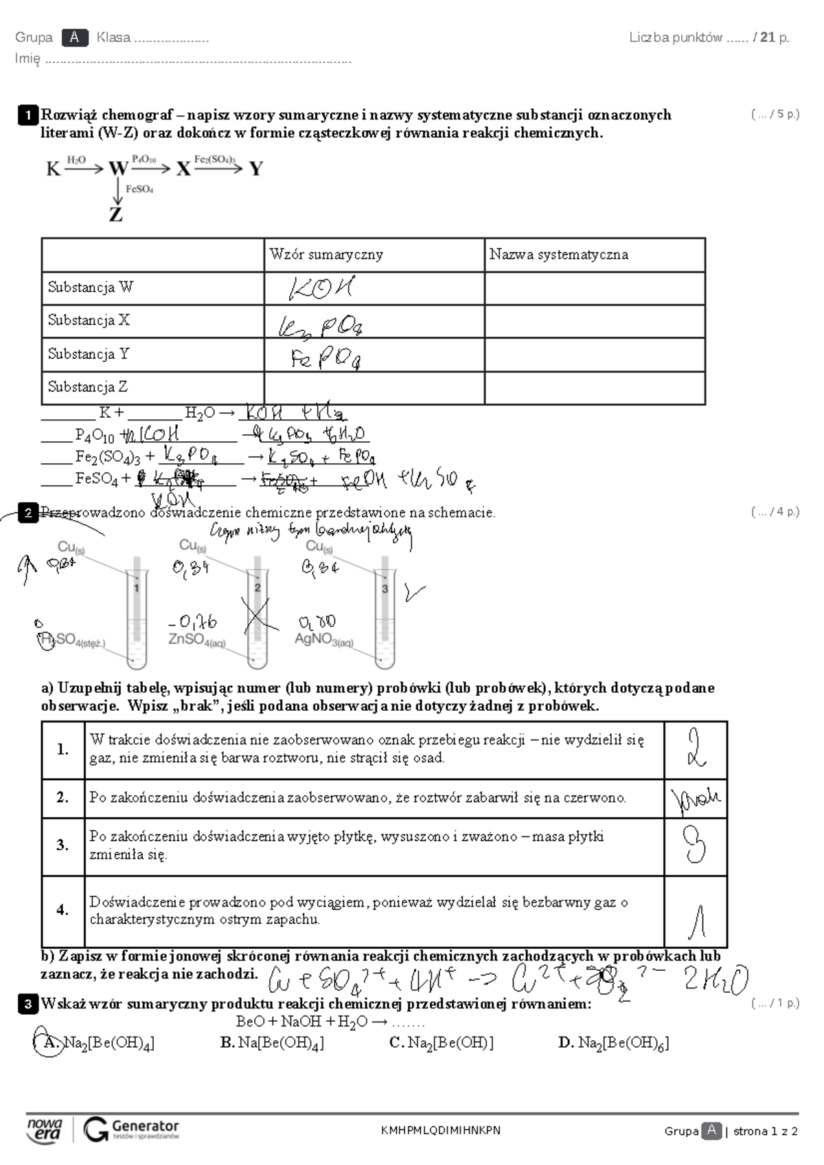 Sprawdzian Z Budowy Atomu Kl 1 Gimnazjum www.studocu.com