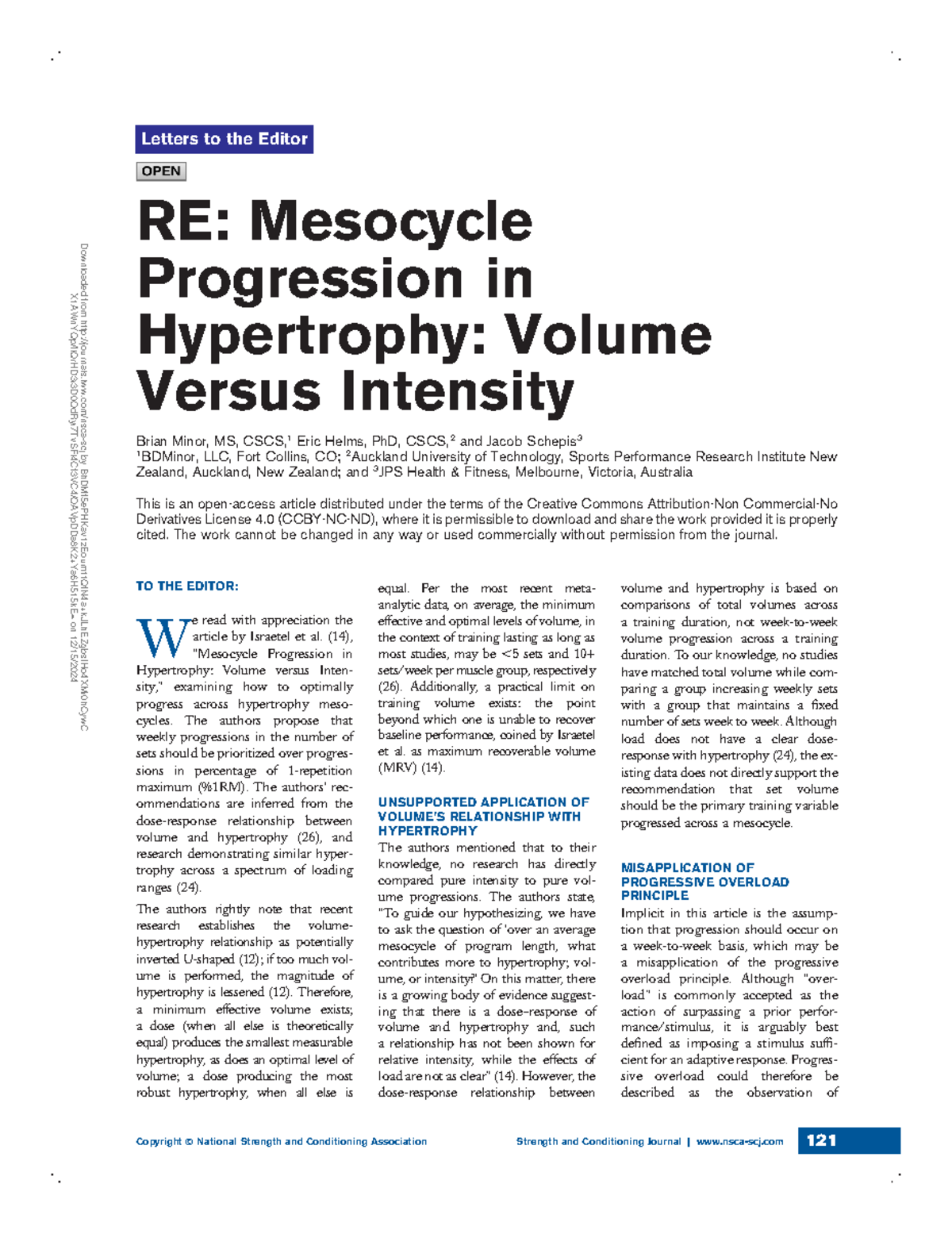 RE: Hypertrophy Mesocycle Progression - Volume vs Intensity Insights ...