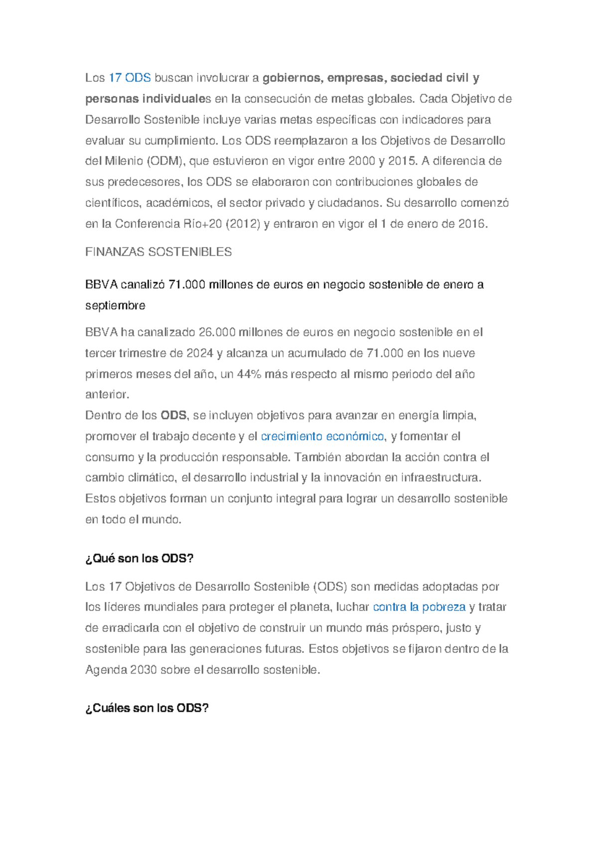 Unidad 1. Actividad 3. Entregable sobre los ODS y su Impacto - Studocu